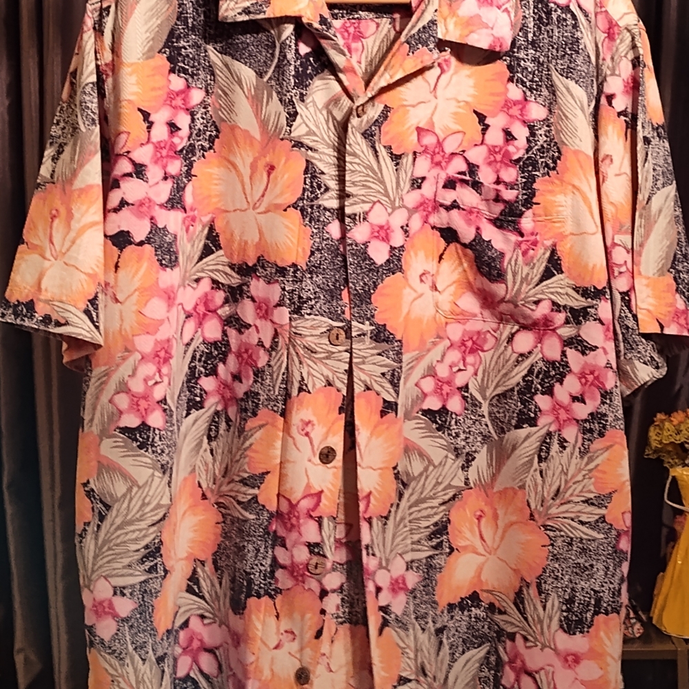 Caribbean Silk Blend Shirt with Tropical Hues